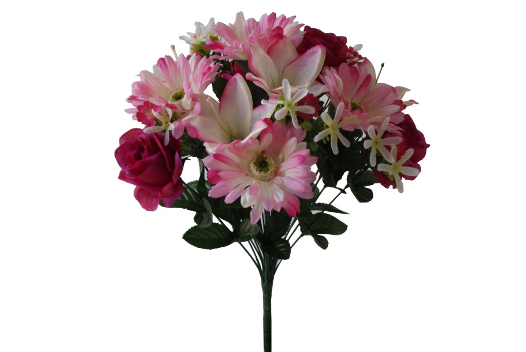 MIXED ROSE/GERBERA/LILY X21 FUCHSIA