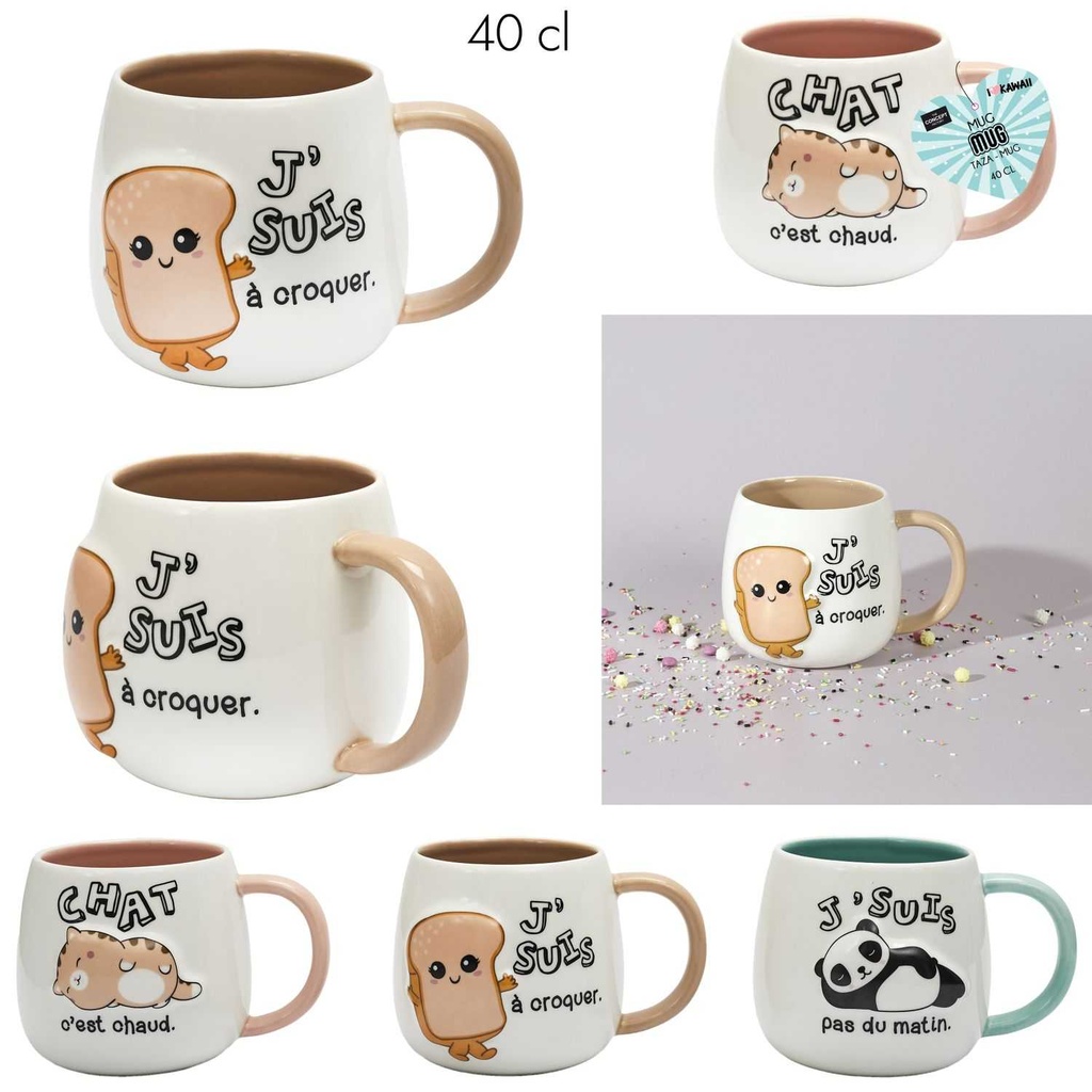 MUG RELIEF - KAWAII - 40CL