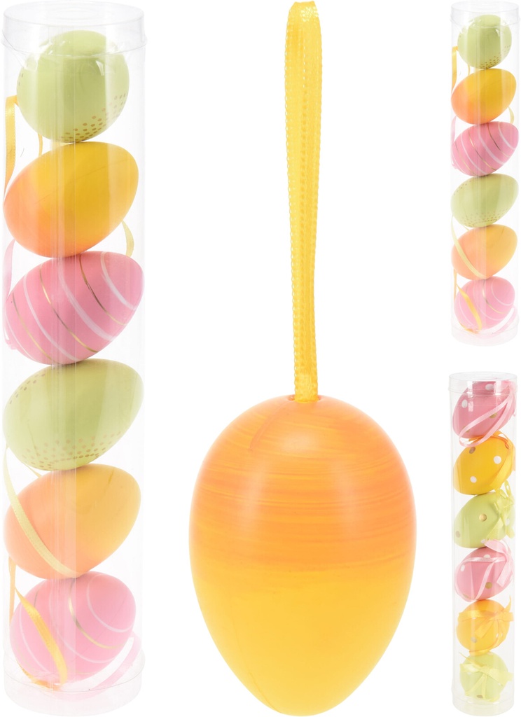 ŒUF DE PÂQUES 6CM ENSEMBLE 6PCS 2MODÈLES