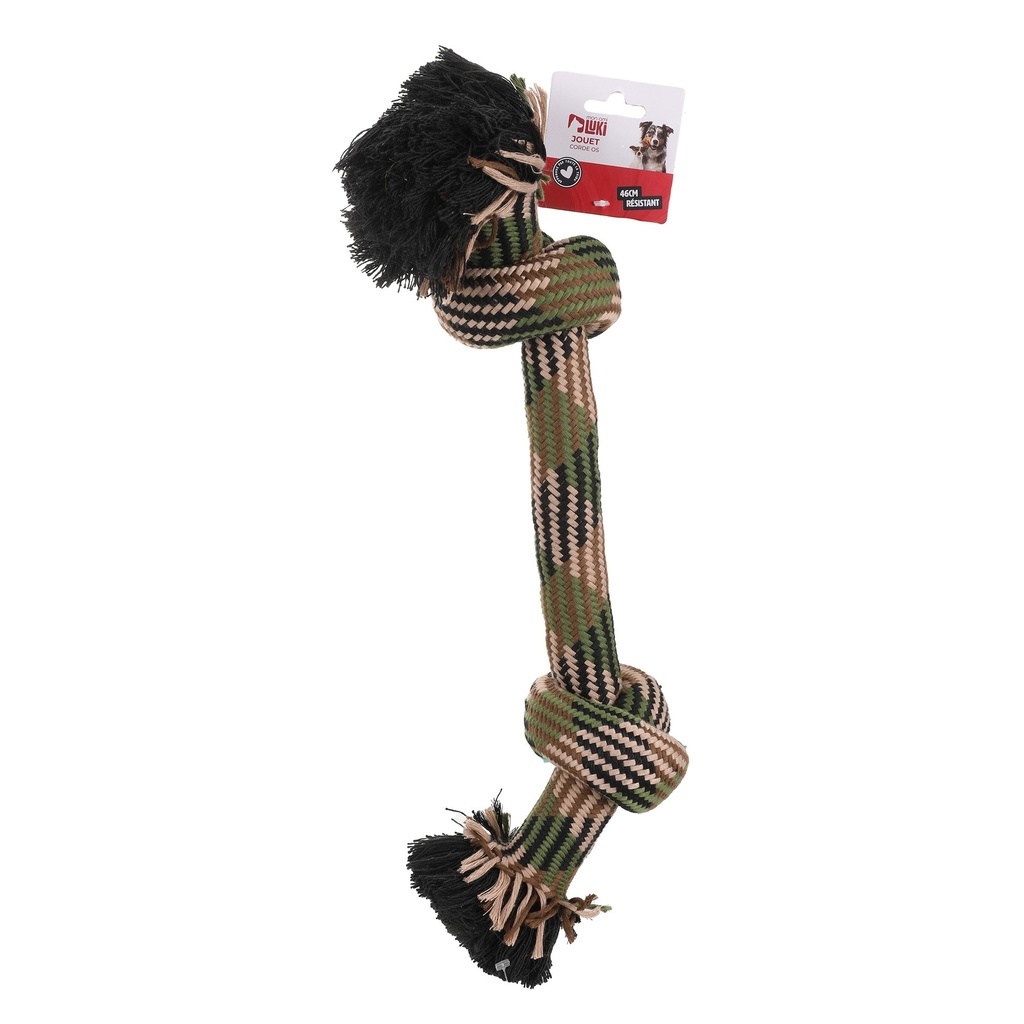 JOUET CORDE FORME OS KAKI GRANDS CHIENS 46CM