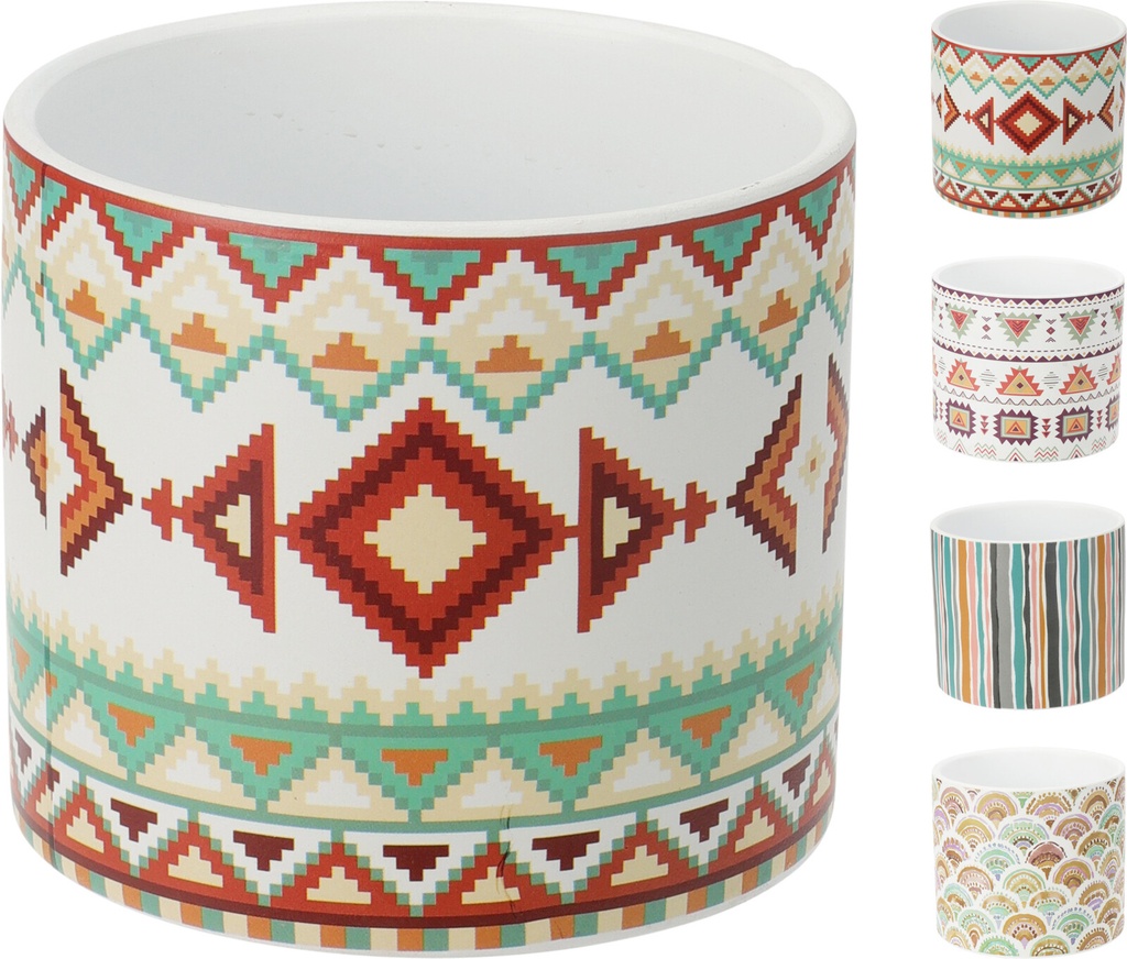 TERRE CUITE POT A FLEURS 4ASS