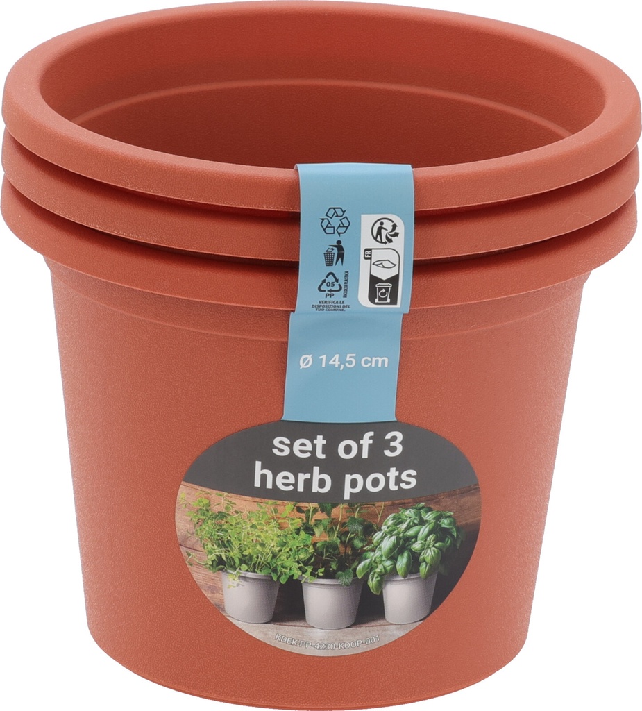 POT FLEURS ROND DIA 15CM S/3