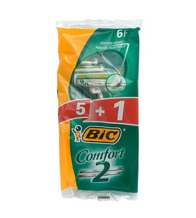 BIC 2 CONFORT RASOIRS JETABLES 5+1PCS