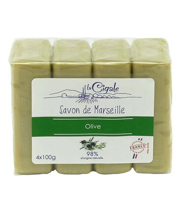 LA CIGALE SAVON DE MARSEILLE 4X100GR OLIVES