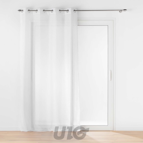 PANNEAU A OEILLETS 140 x 240 CM VOILE SABLE LISSEA BLANC