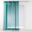 PANNEAU A OEILLETS 140 x 240 CM VOILE SABLE FANTAISIE LOUISE PETROLE