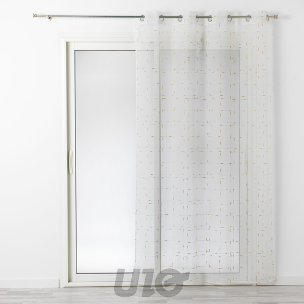 PANNEAU A OEILLETS 140 x 240 CM LUMINETTE FILS METALLISES DIXIE BLANC/OR