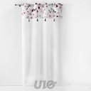 PANNEAU A OEILLETS 140 x 240 CM VOILE SABLE+TOP VELOURS IMP. VELVET FLOWER BLANC