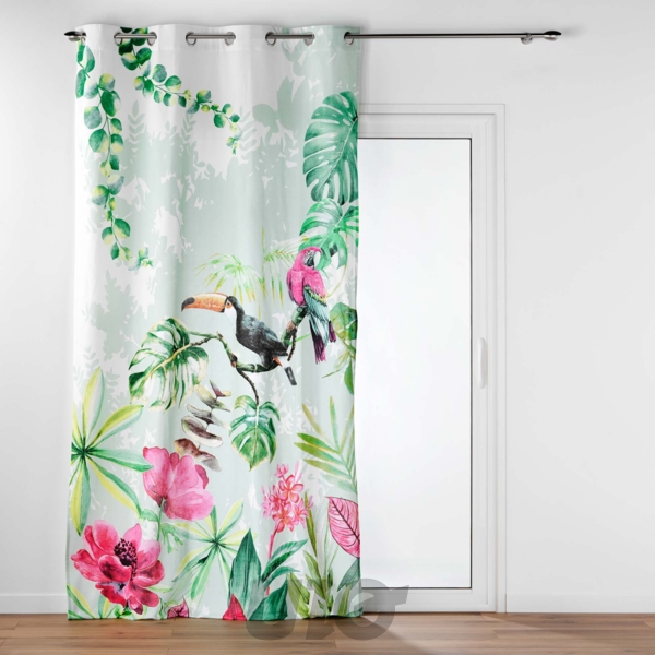 RIDEAU A OEILLETS 140 x 260 CM COTON IMPRIME LOUISIANE DES. PLACE