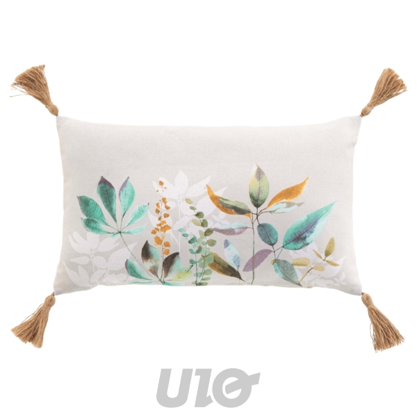 COUSSIN DEHOUS. COMPR. POMPONS 30 x 50 CM COTON/POLYESTER IMP. DILARIS DES PLACE