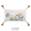 COUSSIN DEHOUS. COMPR. POMPONS 30 x 50 CM COTON/POLYESTER IMP. DILARIS DES PLACE