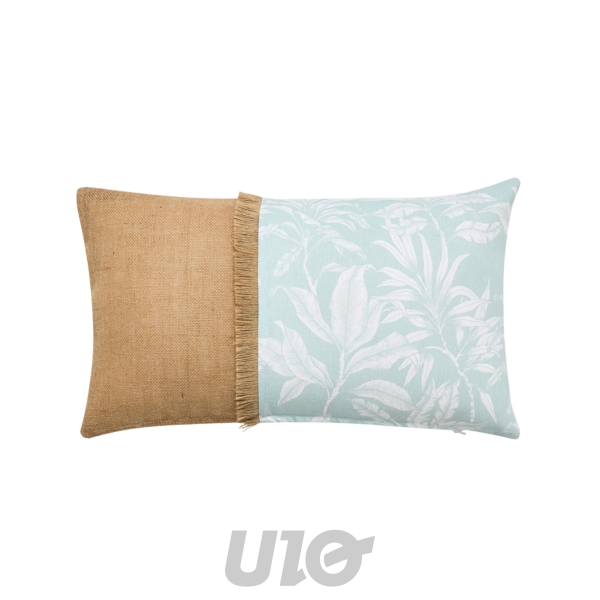 COUSSIN DEHOUS. COMPR. FRANGES 30x50 CM COTON/POLYESTER IMP.+JUTE HERA DES PLACE