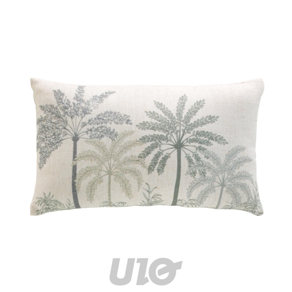 COUSSIN DEHOUSSABLE COMPRESSE 30 x 50 CM POLYESTER/LIN IMP PALMEA VERT DES PLACE