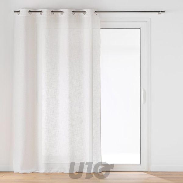 PANNEAU A OEILLETS 140 x 280 CM EFFET LIN TISSE CLORIS NATUREL