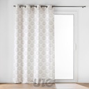 RIDEAU A OEILLETS 140 x 260 CM POLYESTER IMPRIME METALLISE MAJESTIA