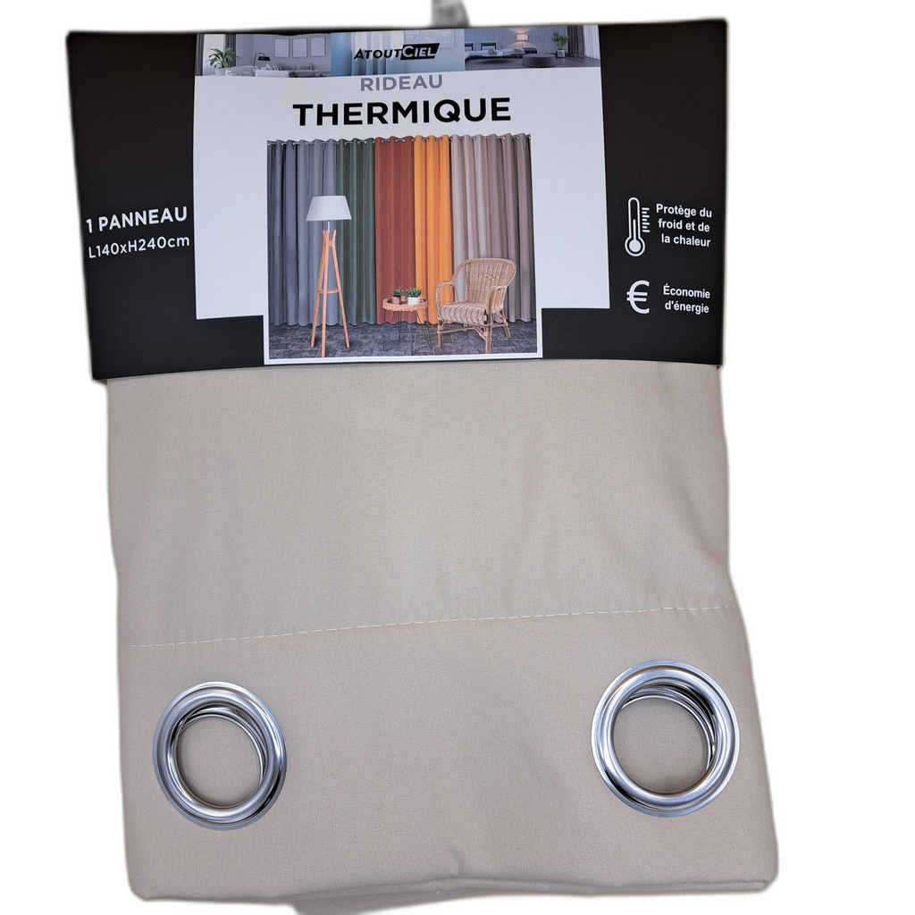 RIDEAU ISOLANT THERMIQUE 140x240CM - GALET