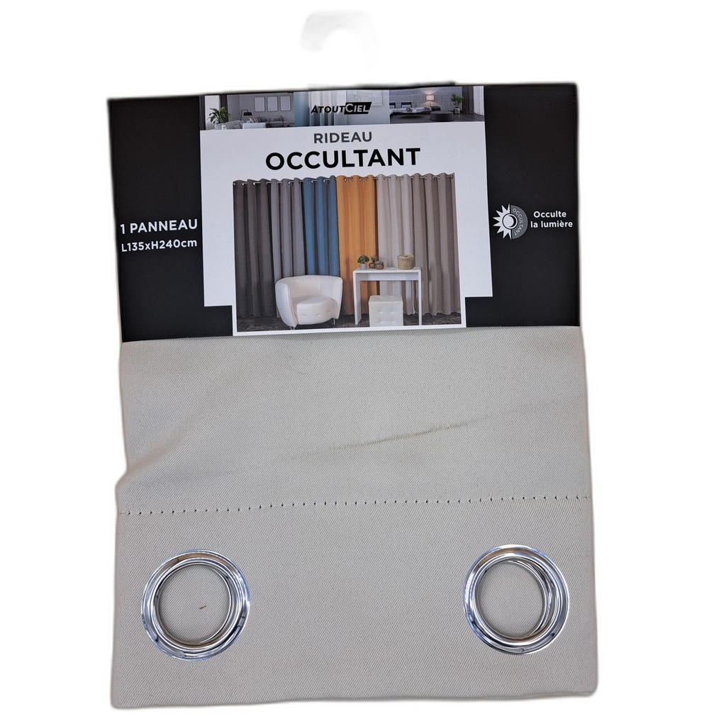 RIDEAU OCCULTANT 135x240CM - GALET