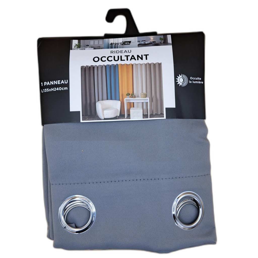 RIDEAU OCCULTANT 135x240CM - GRIS