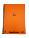 Aurora Cahier à Spirale A4 Quadrillé 5mm 80g Orange