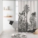 RIDEAU DE DOUCHE AVEC CROCHETS 180 x 200 CM POLYESTER IMPRIME COCOTY DES. PLACE