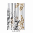 RIDEAU DE DOUCHE+CROCHETS 180 x 200 CM POLYESTER IMPRIME KELLY BLANC DES. PLACE