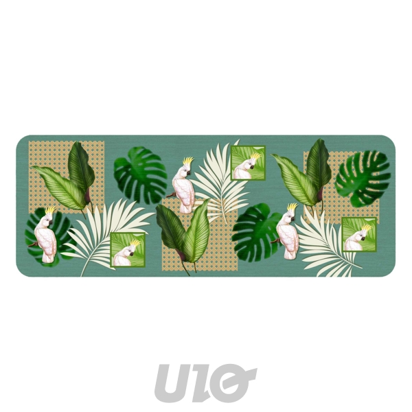 TAPIS RECTANGLE 45 x 120 CM MOUSSE IMPRIMEE CACATOES