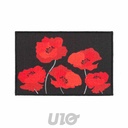 Tapis Rectangulaire Coquelicots Rouge Noir 40x60 cm Douceur d'Intérieur