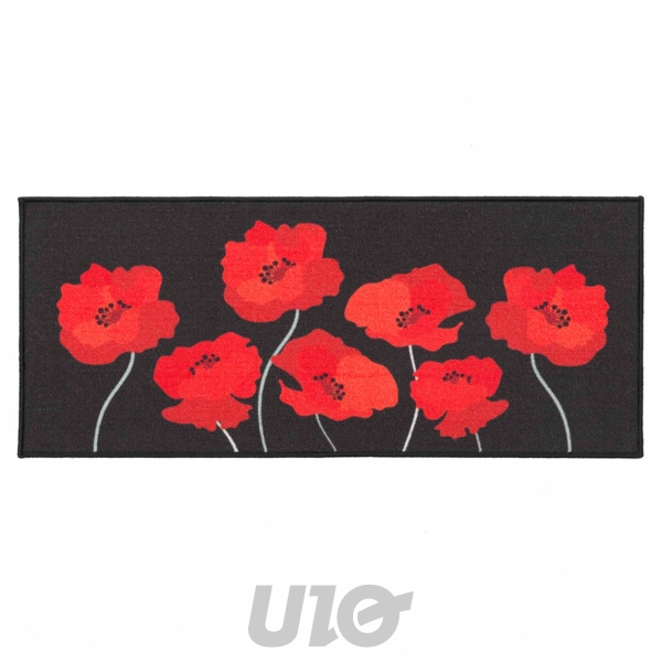TAPIS RECTANGLE 50 x 120 CM IMPRIME DIGITAL COQUELICOTS