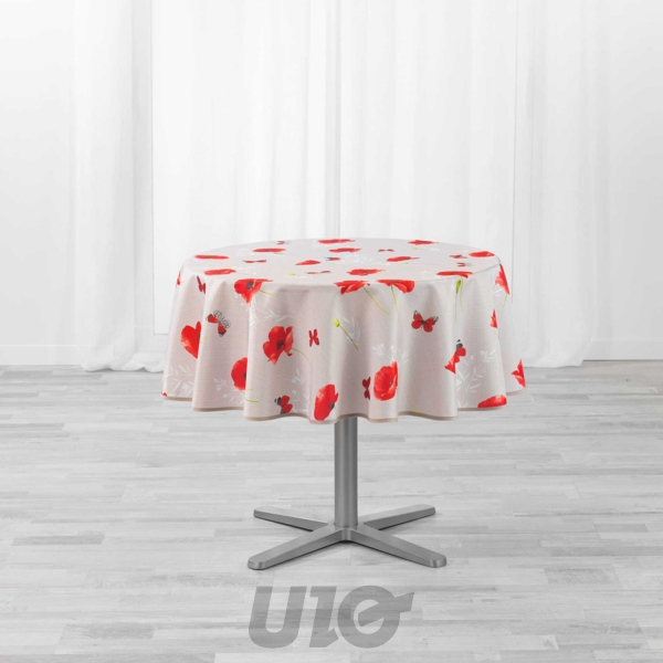 NAPPE RONDE (0) 180 CM POLYESTER IMPRIME SWEET POPPY