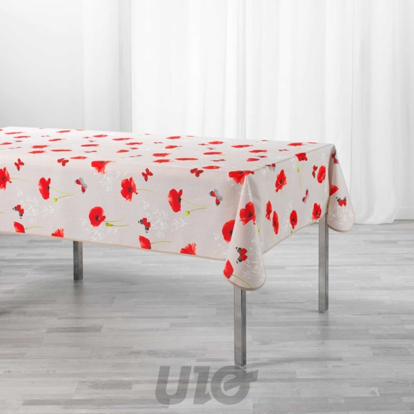 NAPPE RECTANGLE 150 x 240 CM POLYESTER IMPRIME SWEET POPPY