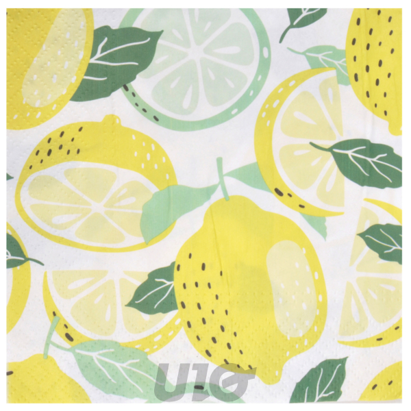 SET DE 20 SERVIETTES EN PAPIER 3 PLIS 33*33CM CITRONS SAVOUREUX