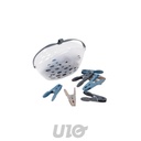 SEAU TRANSPARENT AVEC ANSE + 20 PINCES A LINGE PLASTIQUE 8CM COLORIS ASSORTIS