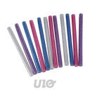 12 BATONS DE COLLE PAILLETTES POUR PISTOLET D0.7*H10CM ROSE/BLEU/MAUVE/ARGENT