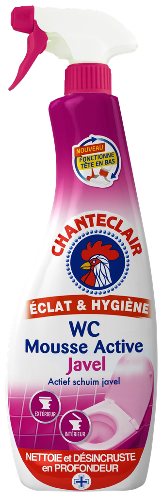 Chante Clair Spray 625ml WC Mousse Active Javel Nl.Fr.De.