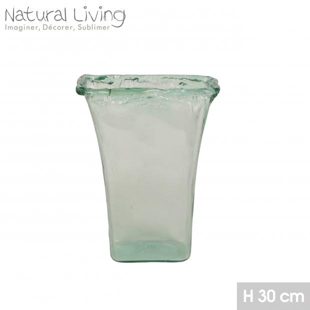 "NATURAL LIVING" VASE CEZANNE H30CM EN VERRE RECYCLE