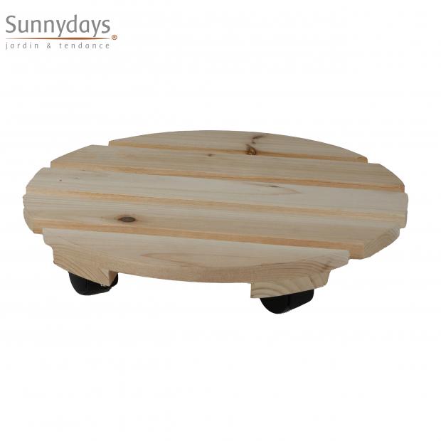 "MON JARDIN" PORTE PLANTE ROND AVEC ROULETTES D30CM