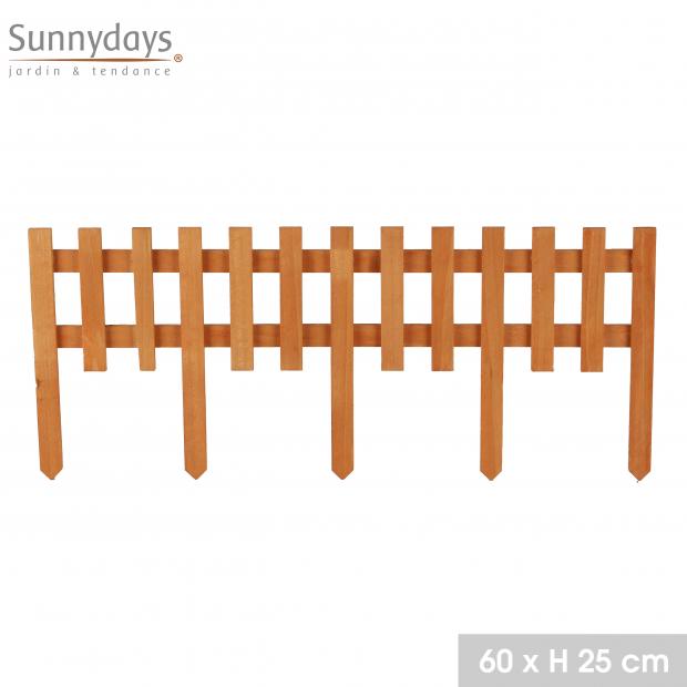 "MON JARDIN" BORDURE DE JARDIN EN BOIS NATUREL 60XH25CM