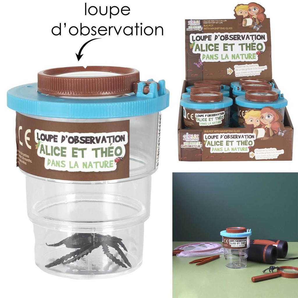 PETIT POT AVEC LOUPE POUR INSECTE