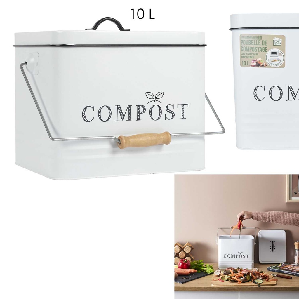 POUBELLE A COMPOST METAL 10L