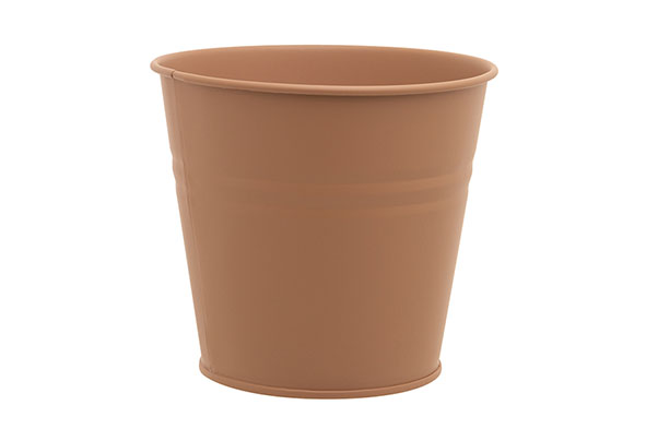 CACHE-POT URBAN SABLE 18X14XH16CM ROND CONIQUE METAL