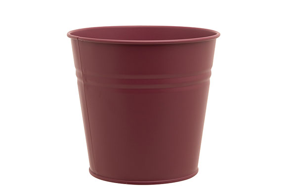 CACHE-POT URBAN FRAMBOISE 14X10XH12CM ROND CONIQUE METAL