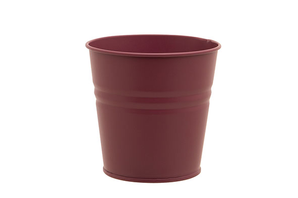 CACHE-POT URBAN FRAMBOISE 16X11,5XH14CM ROND CONIQUE METAL
