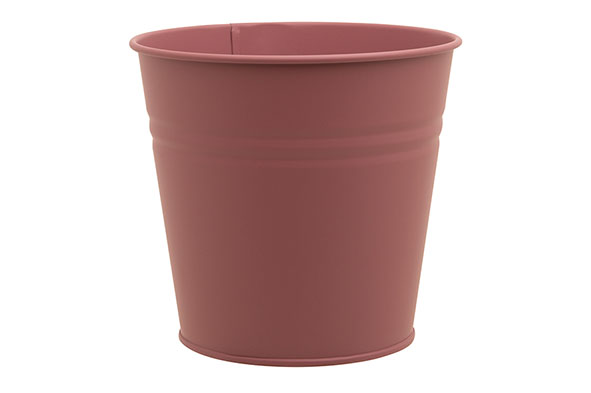 CACHE-POT URBAN ROSE 14X10XH12CM ROND CONIQUE METAL