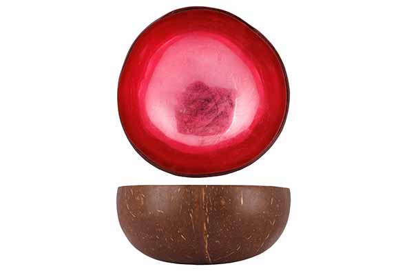 COCOSBOWL FEUILLE ROSE FONCÉ MÉTALLIQUE D14CM