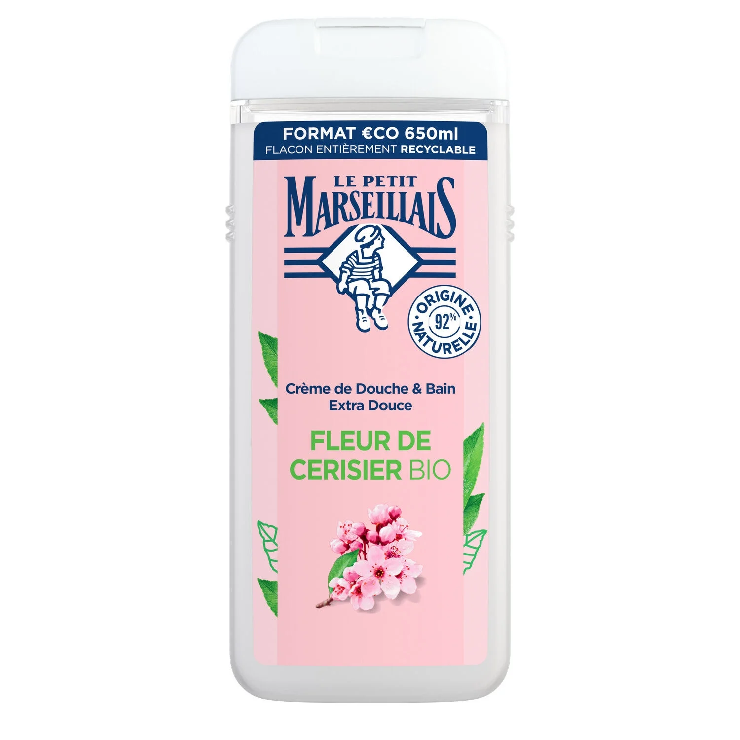 LE PETIT MARSEILLAIS DOUCHE 650ML FLEUR DE CERISIER BIO FR.