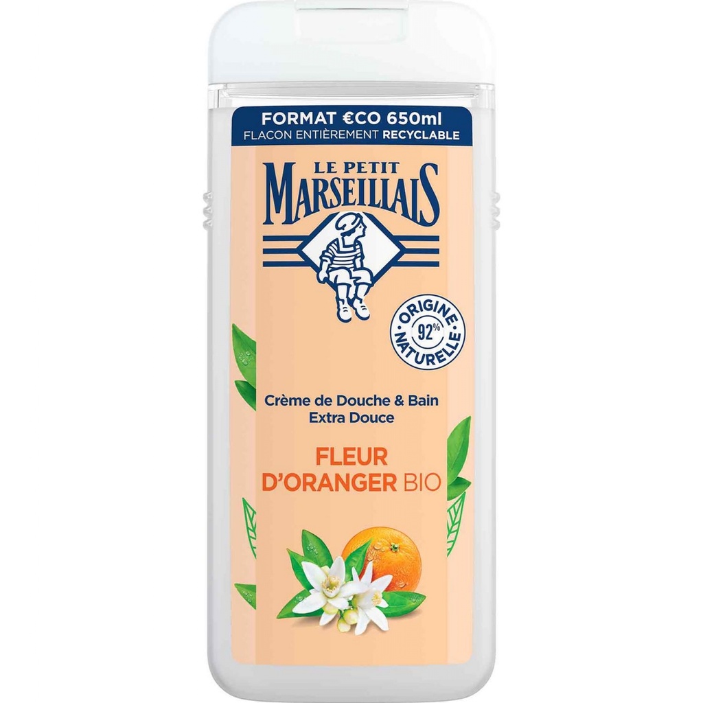 LE PETIT MARSEILLAIS DOUCHE 650ML FLEUR ORANGER BIO FR.