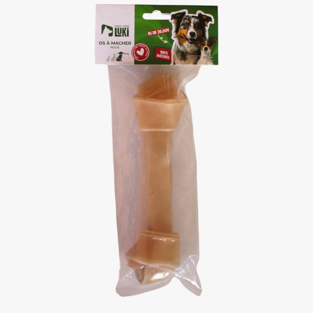 OS A MACHER AVEC NOEUD GRANDS CHIENS 20,5 CM