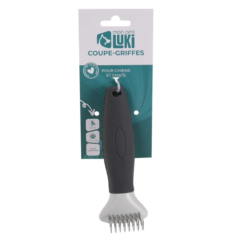 ETRILLE DEMELANTE MANCHE RUBBER  ANTHRACITE 15X5CM