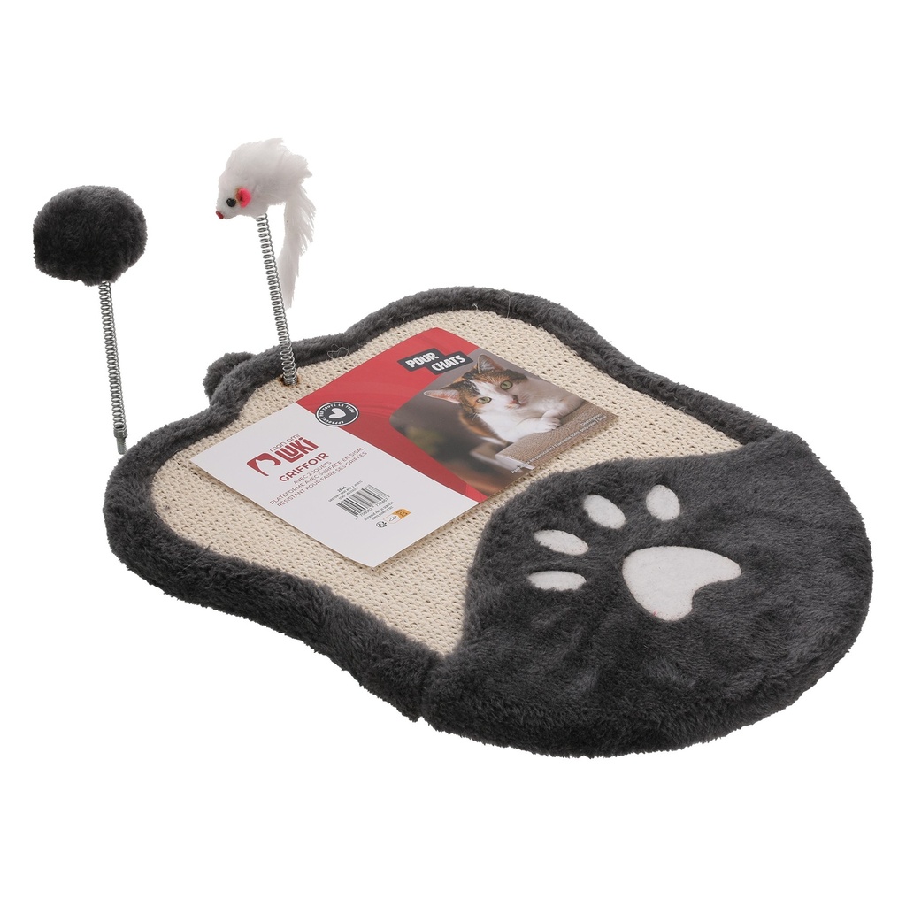 GRIFFOIR A CHAT AVEC 2 JOUETS ANTHRACITE 41X33X2CM