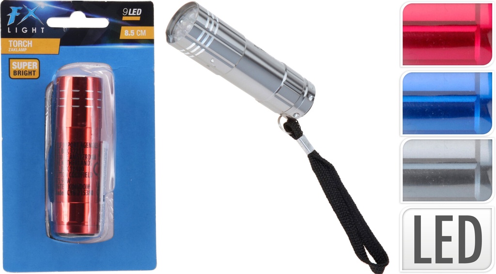 LAMPE DE POCHE 9 LED 8CM